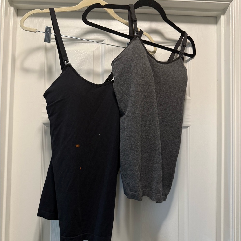 Auden Black and Gray Fitted Sleeveless Nursing Camisoles—